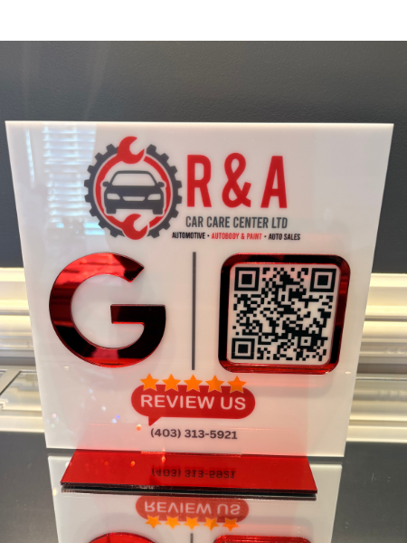 9 x 9" Square Shaped Logo Social Media/Google Sign - 1QR code