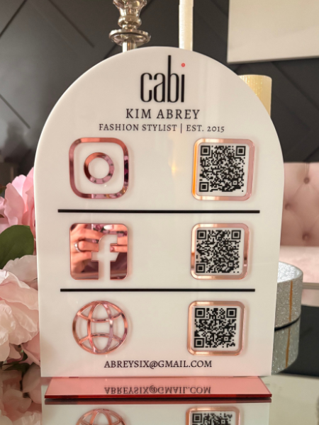 9 x 12" Arch Shaped Logo Social Media/Google Sign - 3 QR Codes