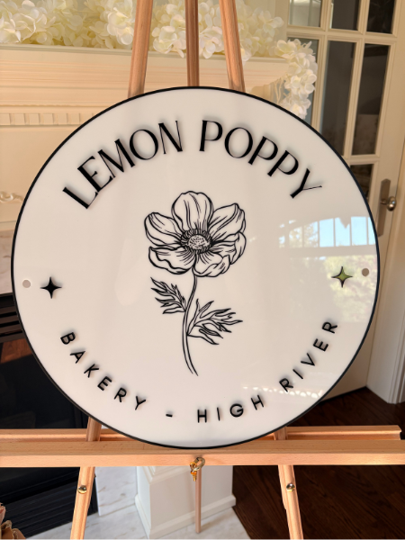 18" Custom Round Acrylic Business Sign