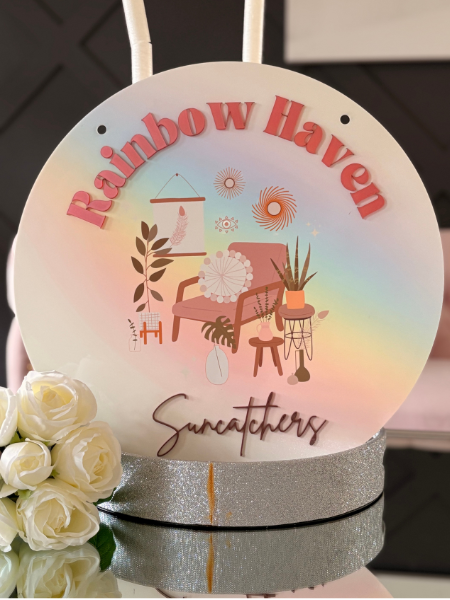 18" Custom Round Acrylic Business Sign