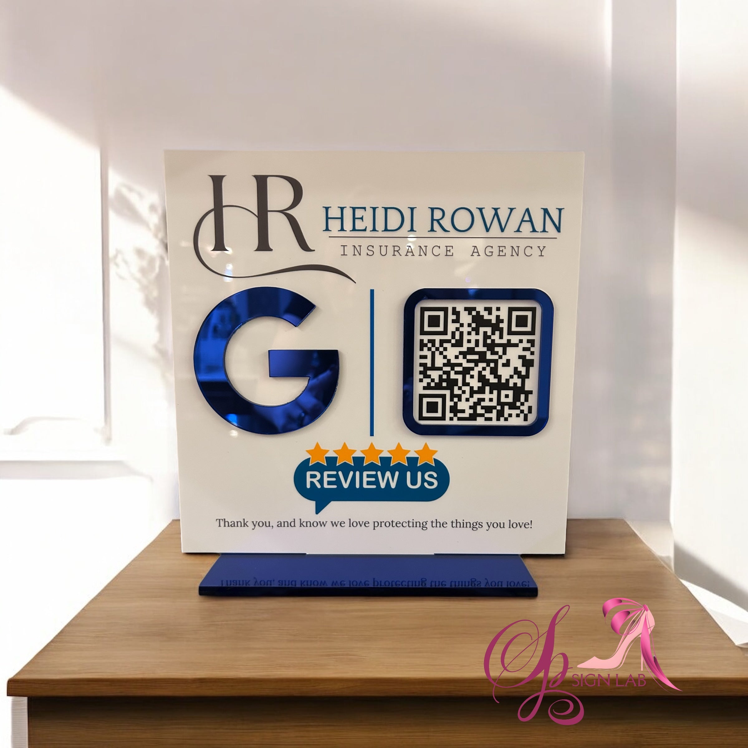 Custom Shaped Logo Social Media/Google Sign-  With One QR Social Code