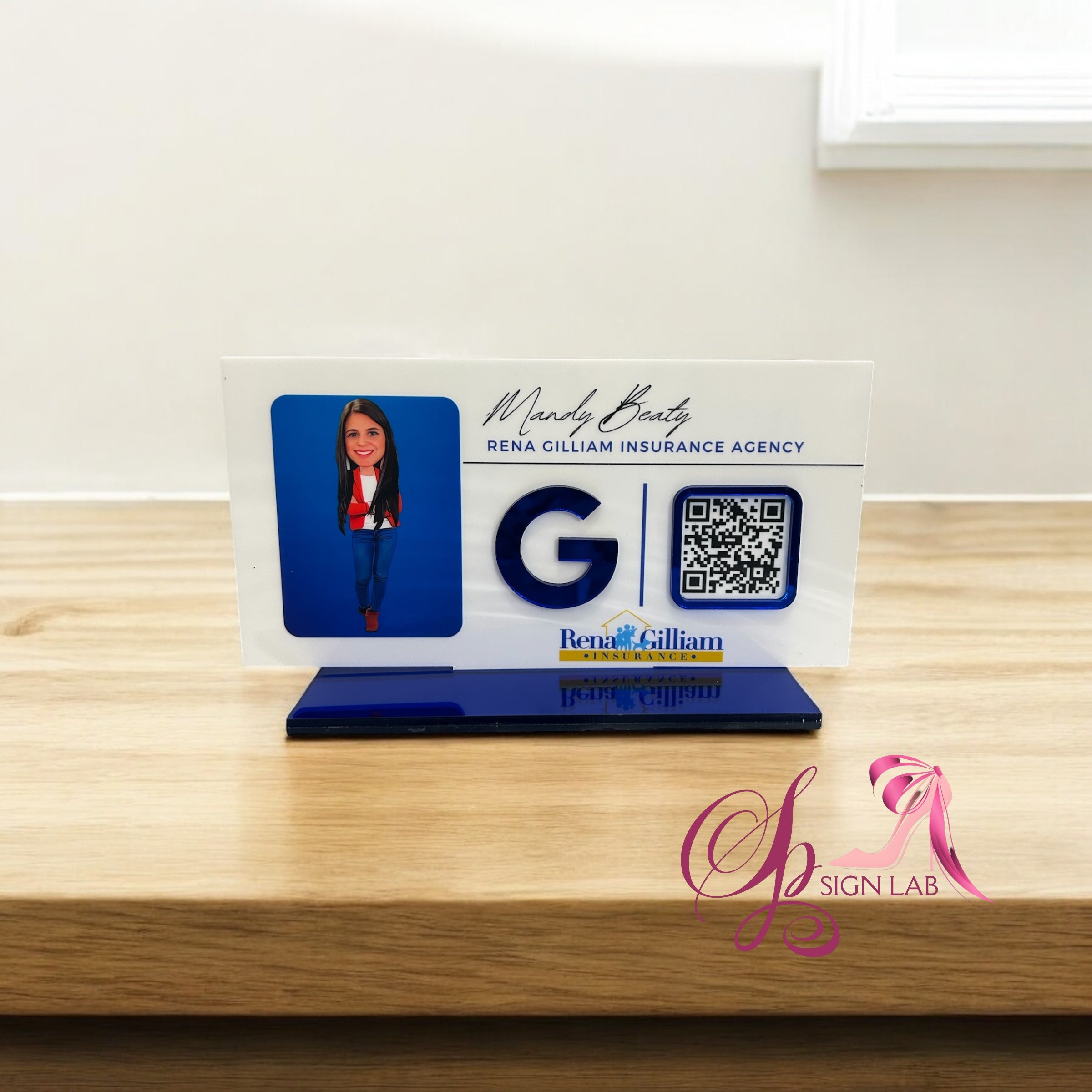 Employee Desk Sign-  With One QR Social Code