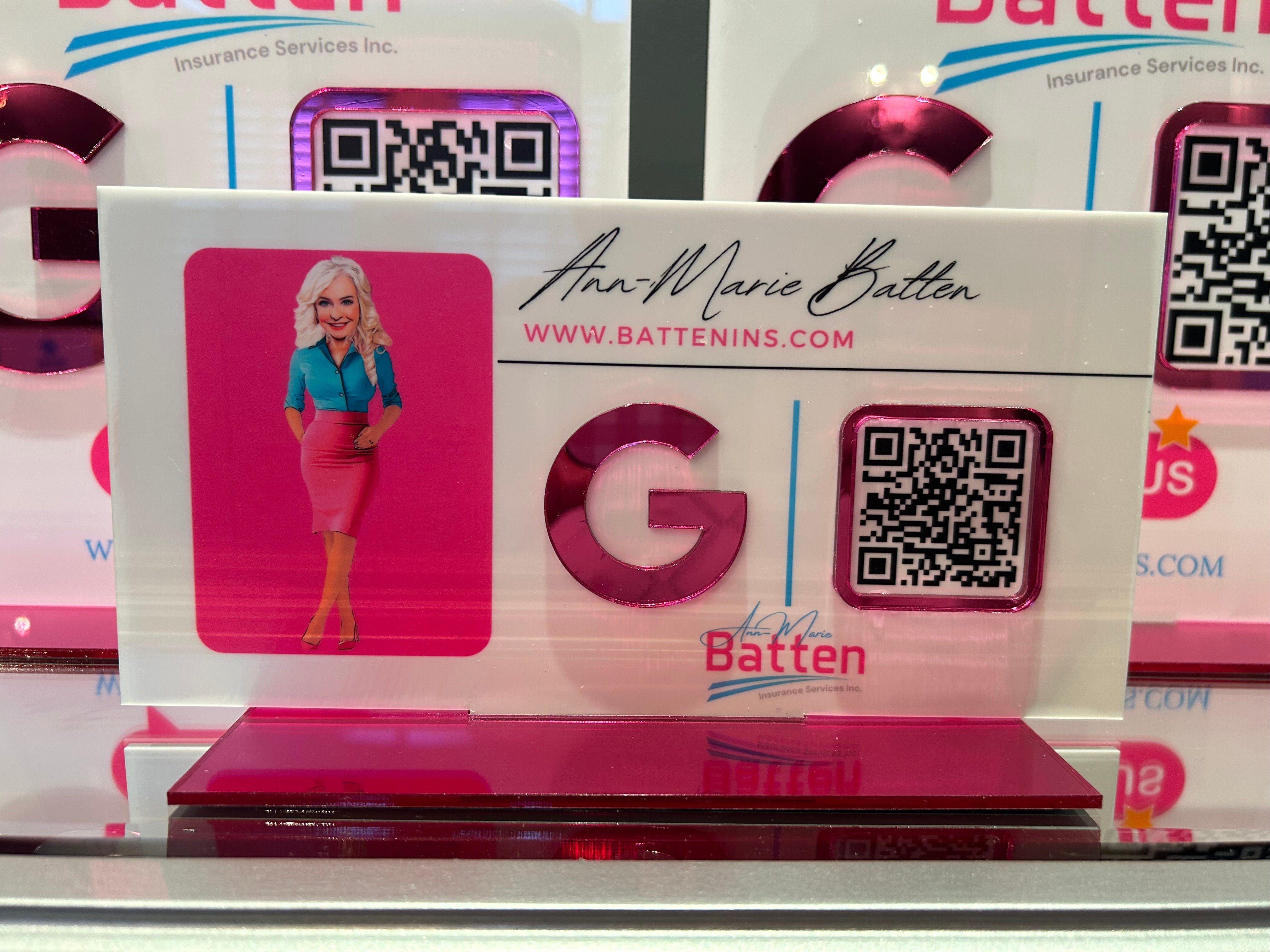 Employee Desk Sign-  With One QR Social Code