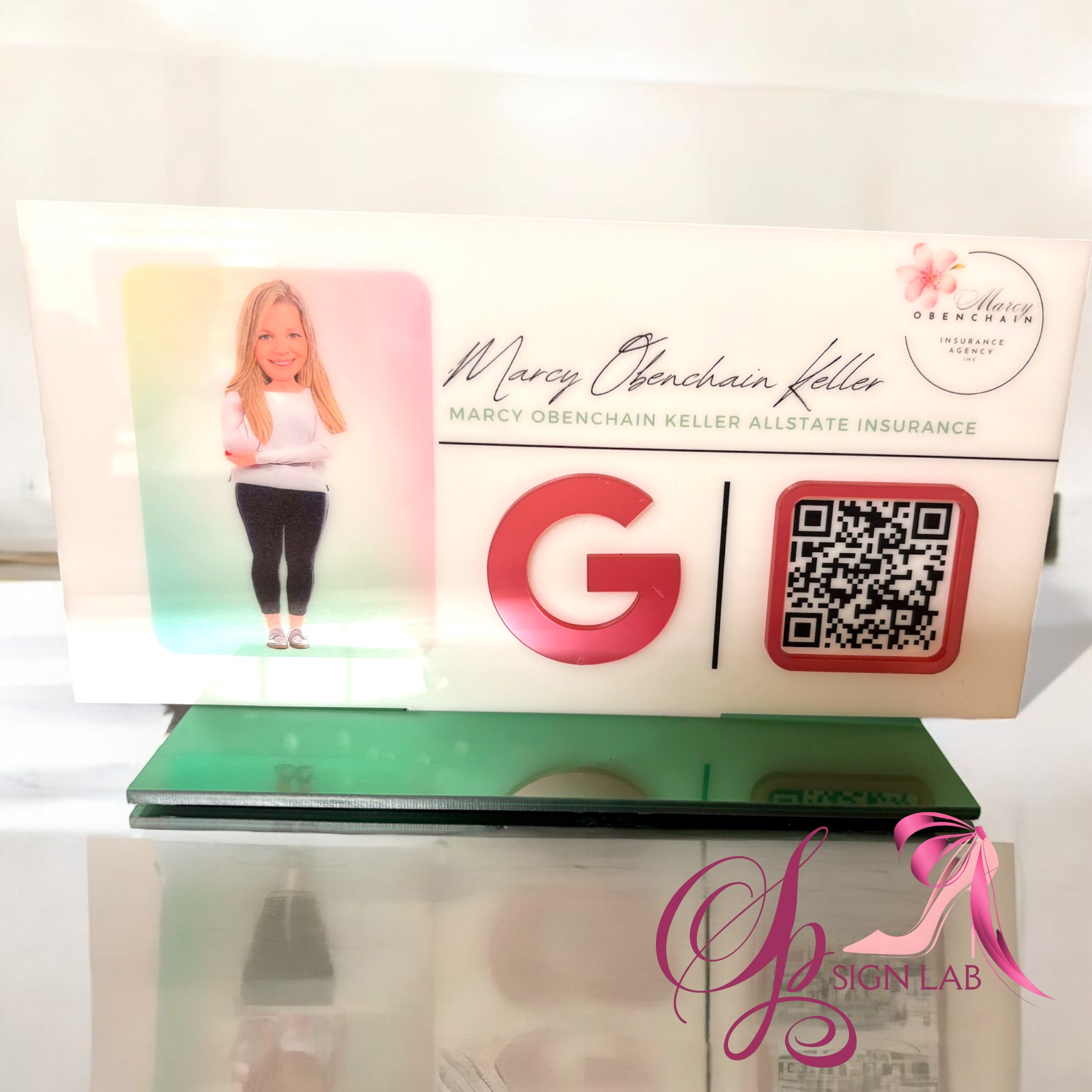 Employee Desk Sign-  With One QR Social Code