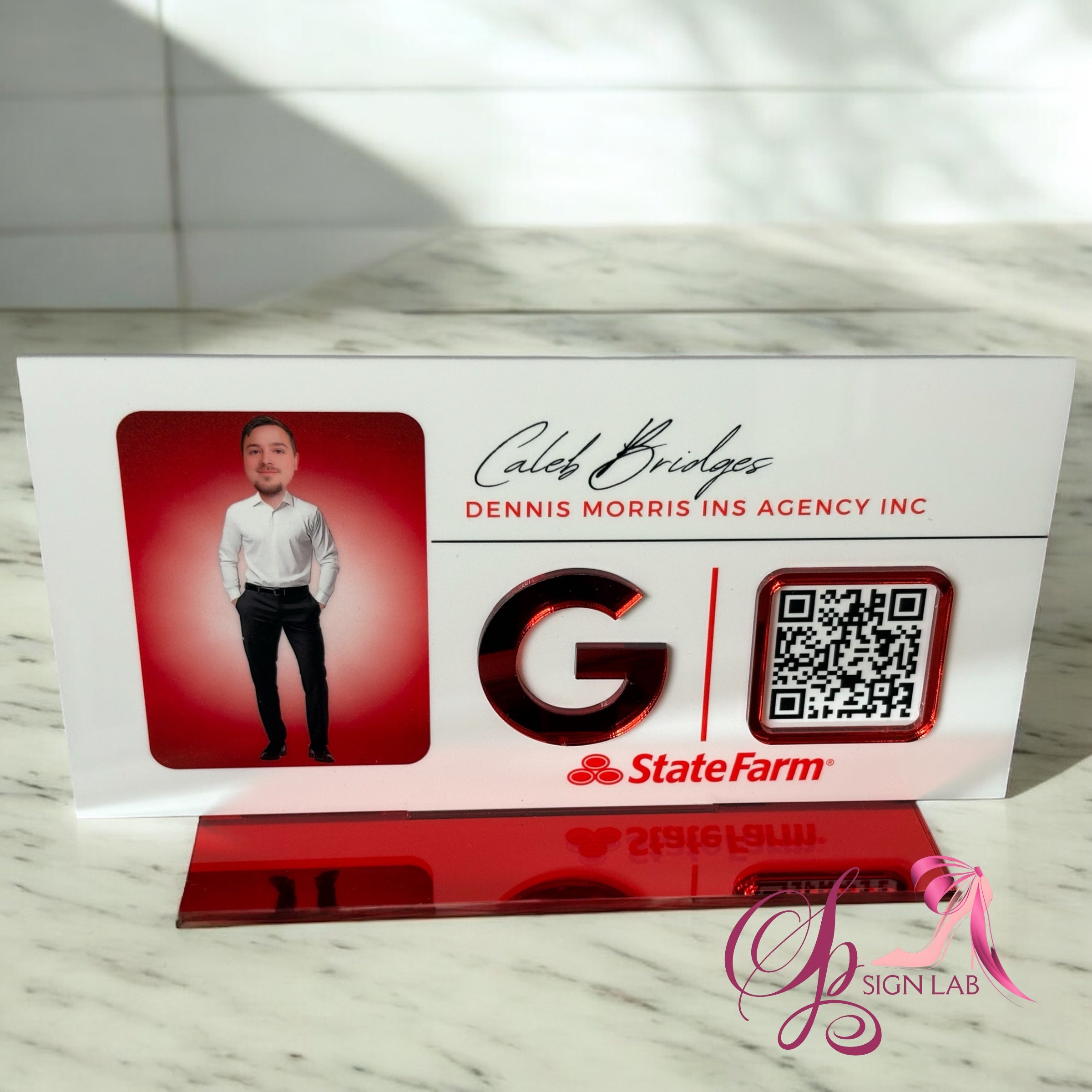 Employee Desk Sign-  With One QR Social Code