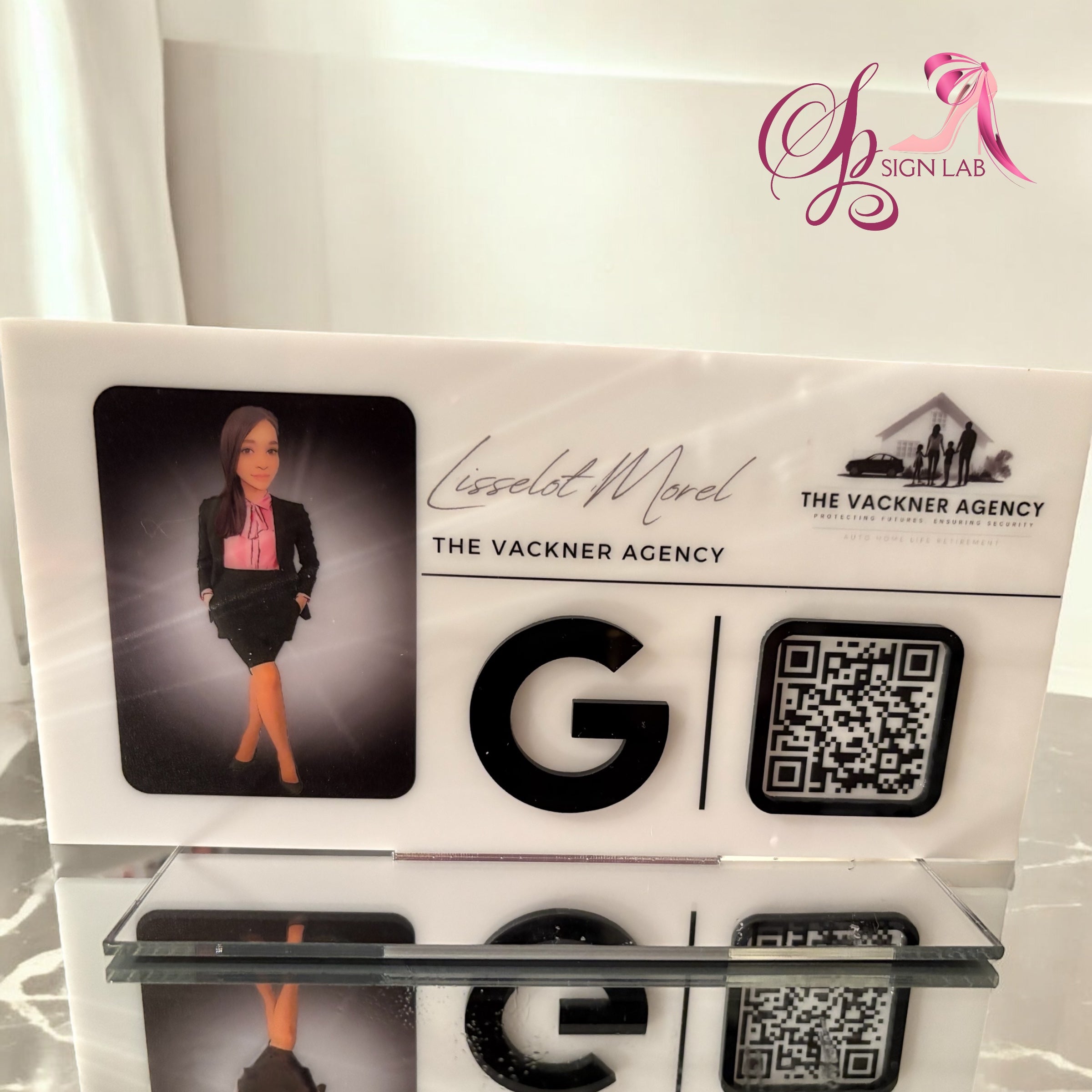 Employee Desk Sign-  With One QR Social Code