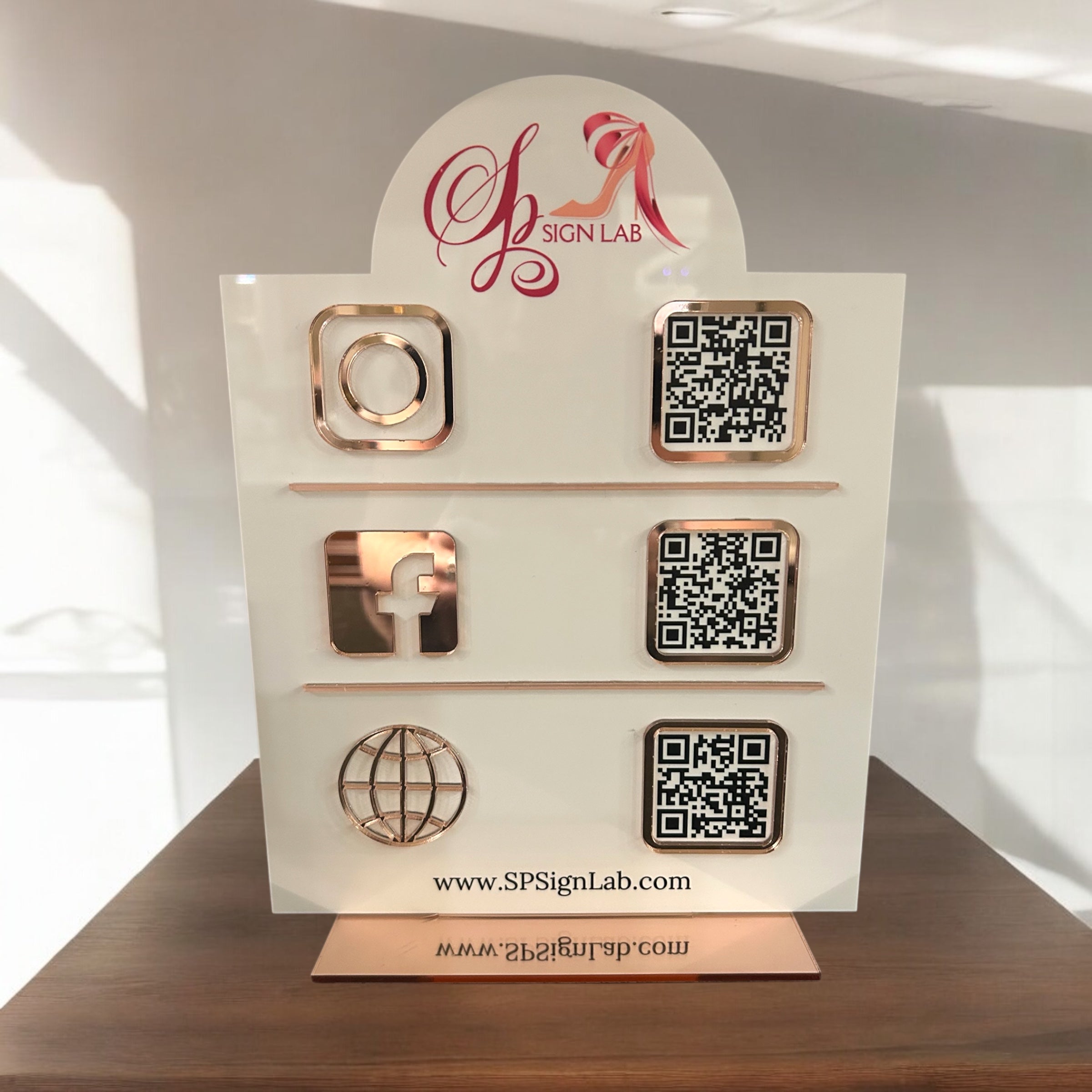 Custom Shaped Logo Social Media/Google Sign - 3 QR Codes