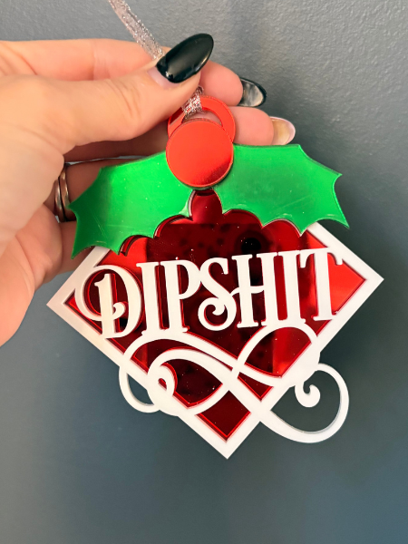Inappropriate Word Christmas Ornament – Funny Gag Gift, Corporate Holiday Humor